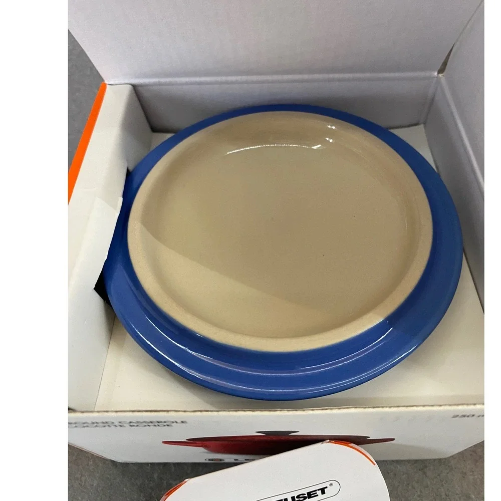 Le Creuset Set of 2 Mini Round Cocotte 8oz Cobalt Blue Stoneware PG1160-10 NEW